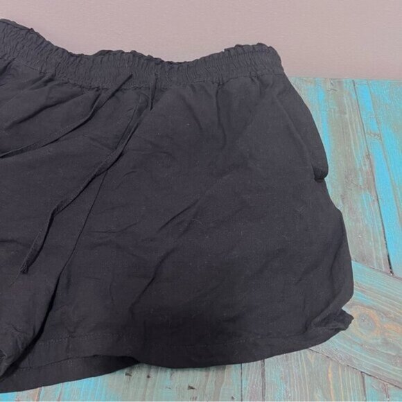 Blank NYC Black Linen Drawstring Shorts Size Small - Picture 4 of 10